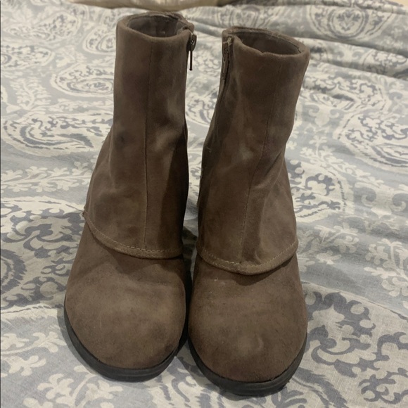 Liberty Brown Suede Heeled Boots - Picture 9 of 10